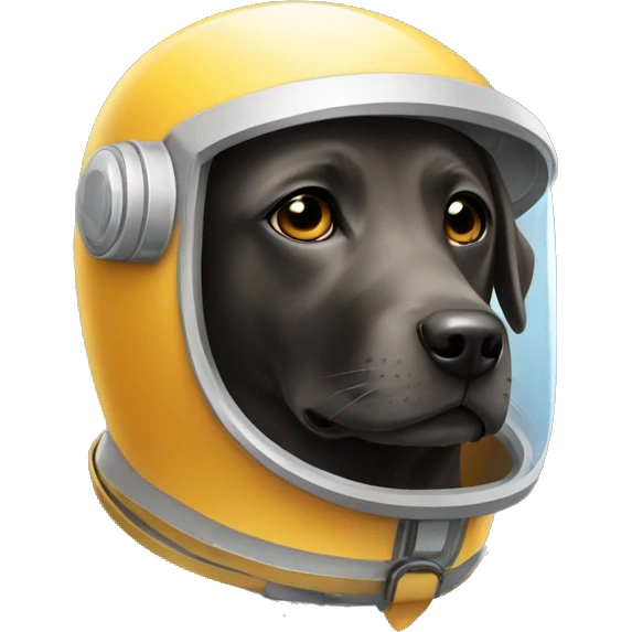 Labrador with space helmet front ios emoji emoji