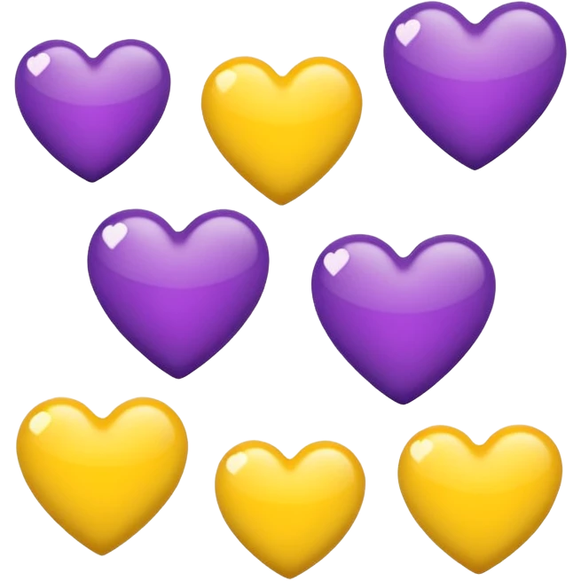 purple and yello hearts emoji