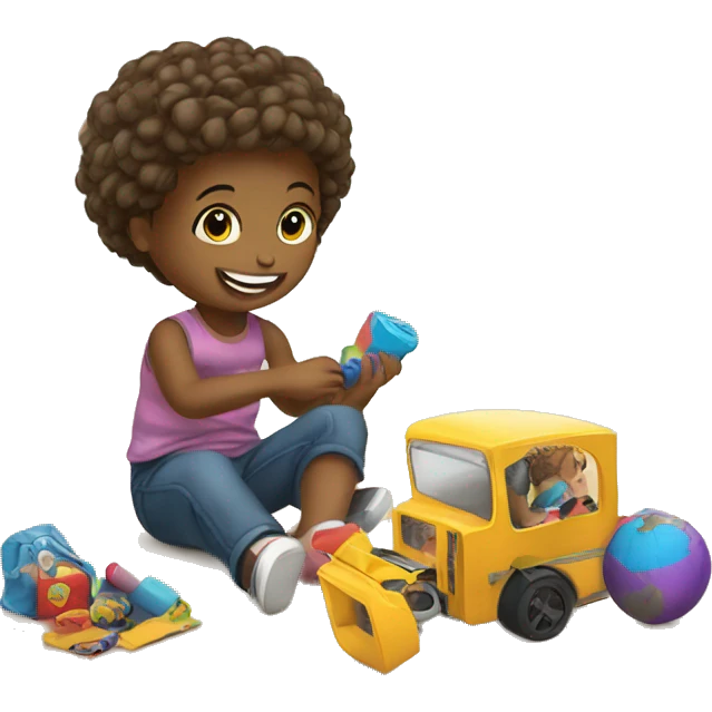 children playing with toys at school emoji