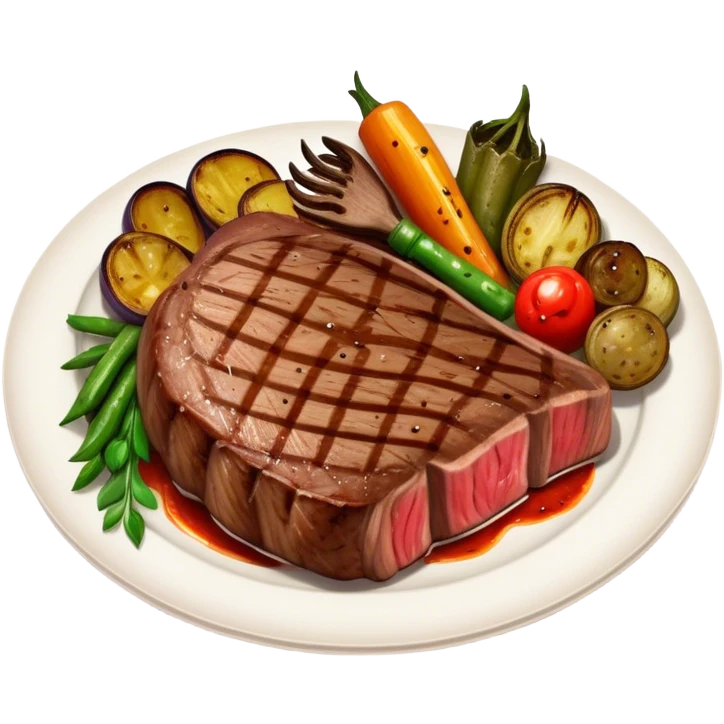 big juicy australian steak meal emoji