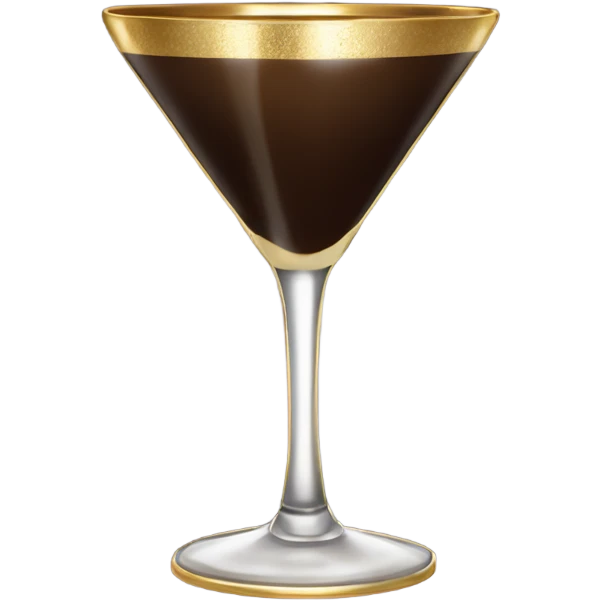 gold rimmed espresso martini glass with gold bow emoji