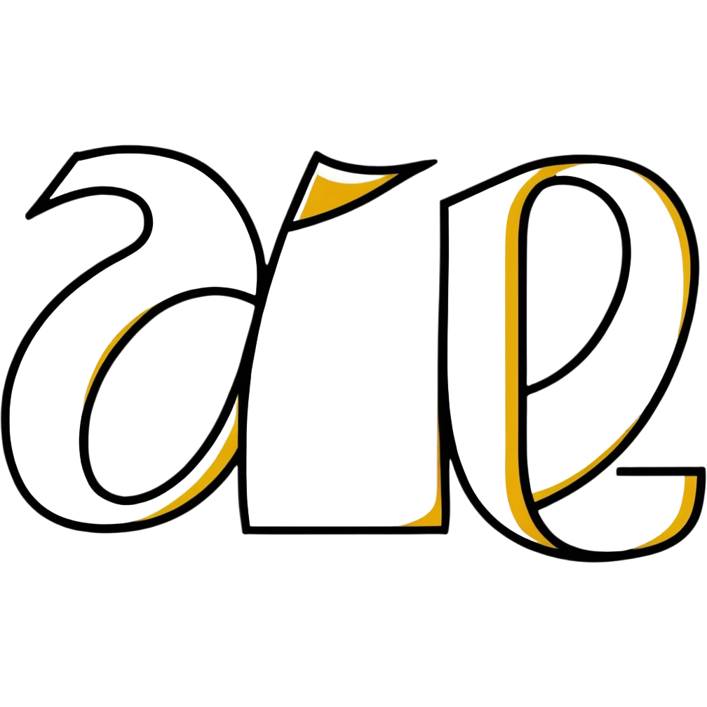 letters BLK with gold outline emoji