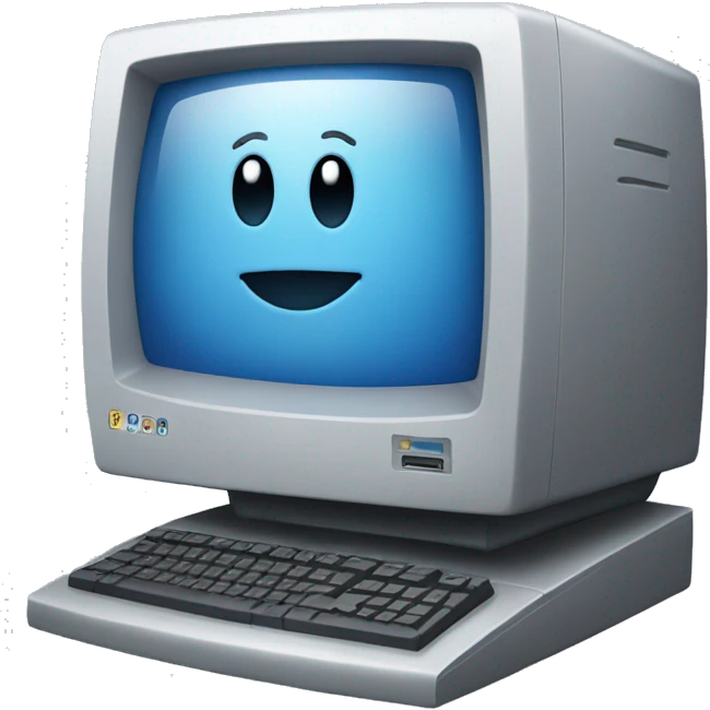 computer with answer emoji