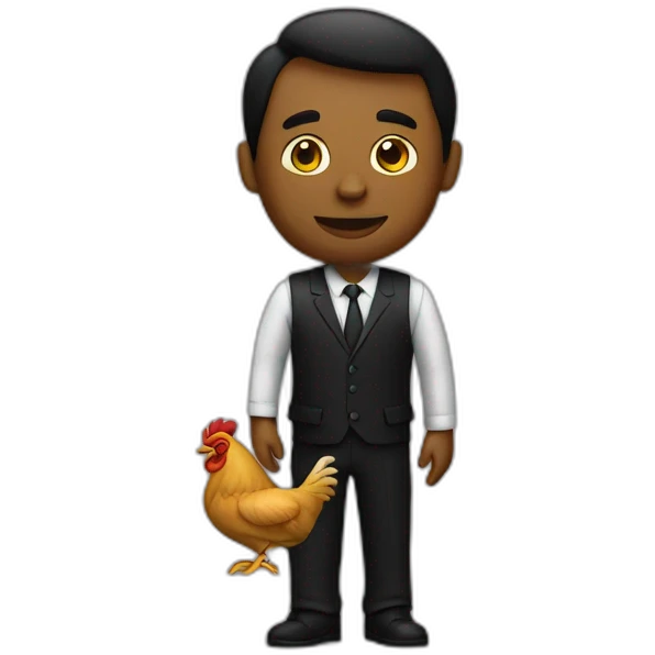 Un noir avec du poulet emoji