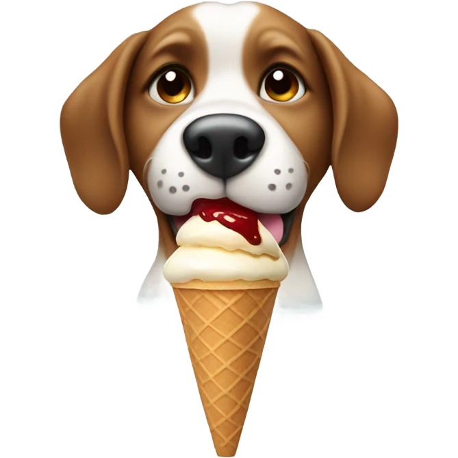 Dog eating ice cream emoji