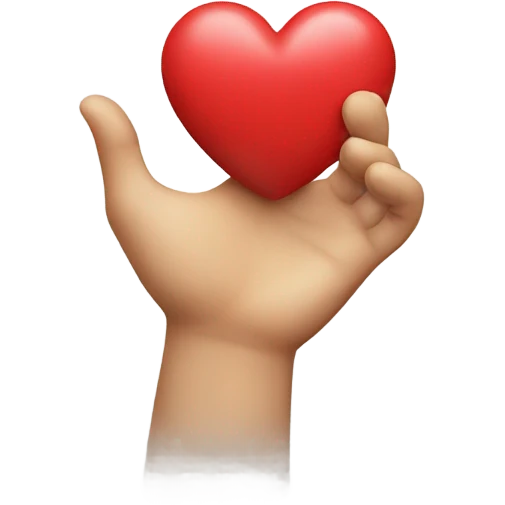Throwing the heart in hand emoji