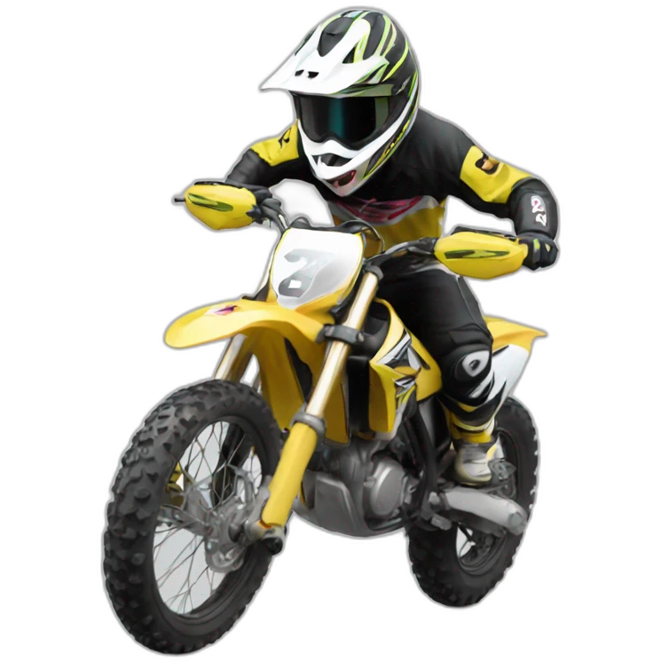 Moto cross qui fait une roue arrière emoji