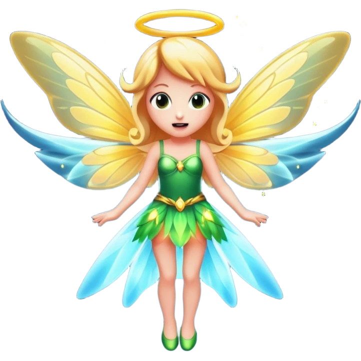 fairy character startled with glowing wings flare emoji