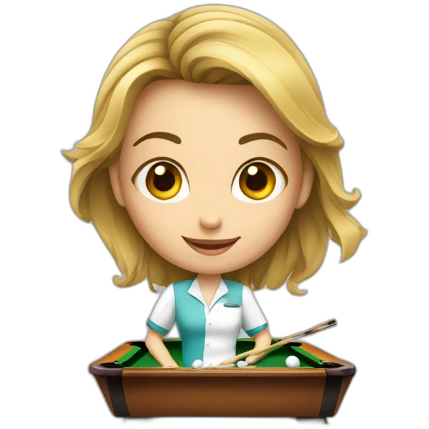 Fille canon sur table billard emoji