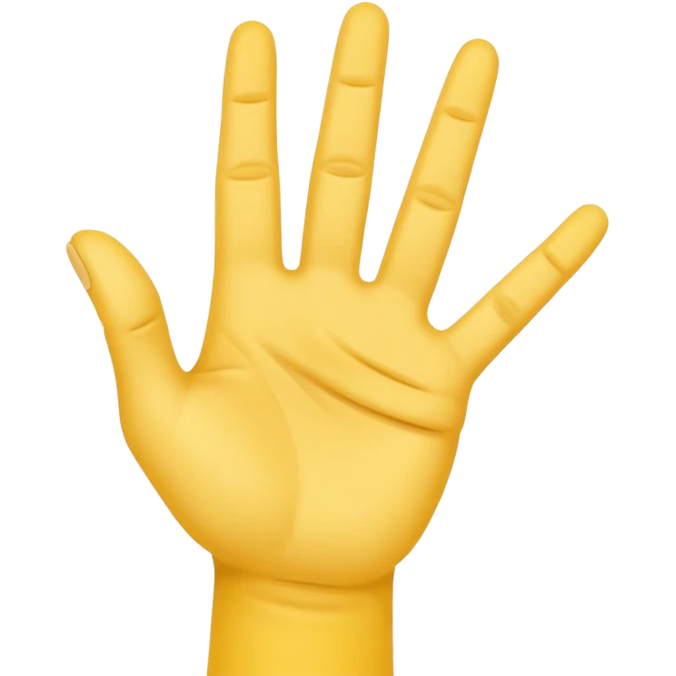 american sign language alphabet A yellow hand with six fingers emoji