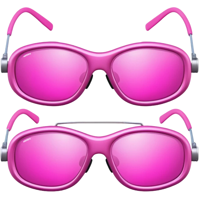 futuristic pink welding glasses, sleek design with bright pink lenses, no frame, high-tech protective eyewear emoji