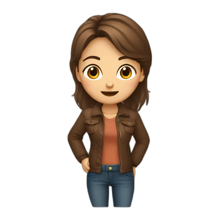 Девушка с длинными волосами коричневыми emoji