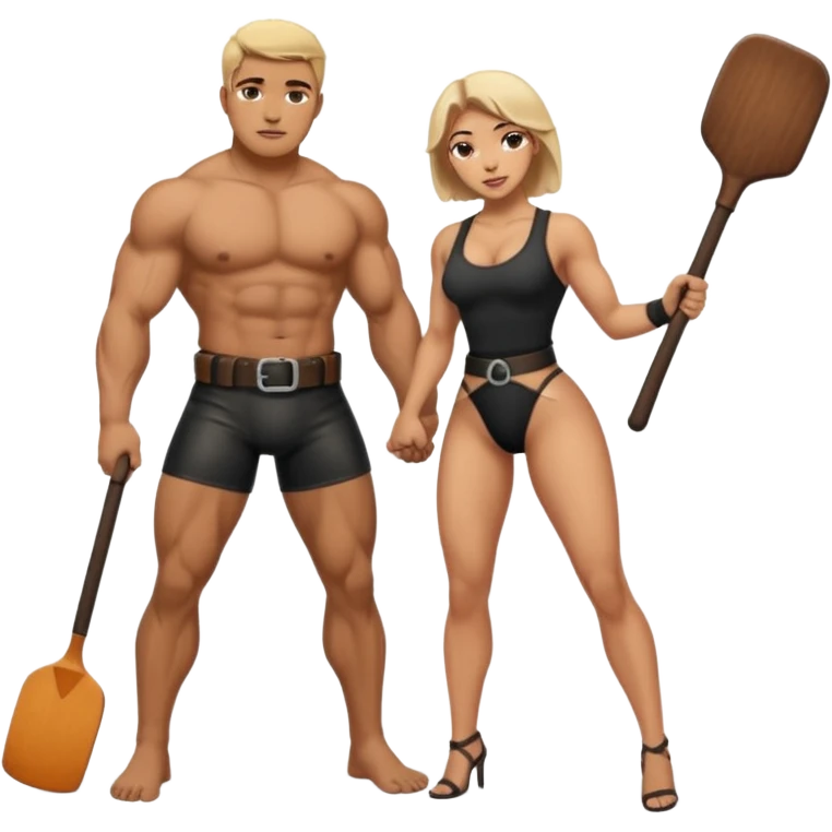 Sexy man spanking ladys ass with paddle emoji