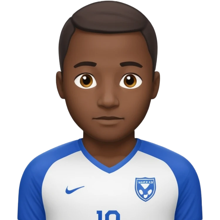 black soccer player man blue white jersey emoji