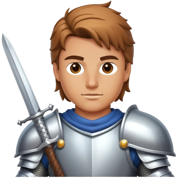 brave knight with shining armor and sword emoji