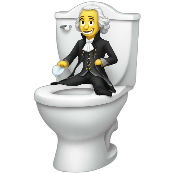 Voltaire sur des toilettes emoji