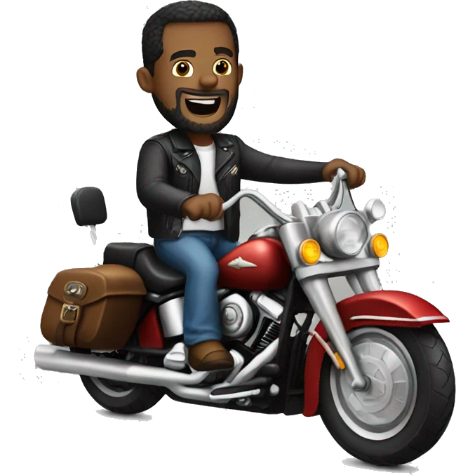 Man riding a harley emoji