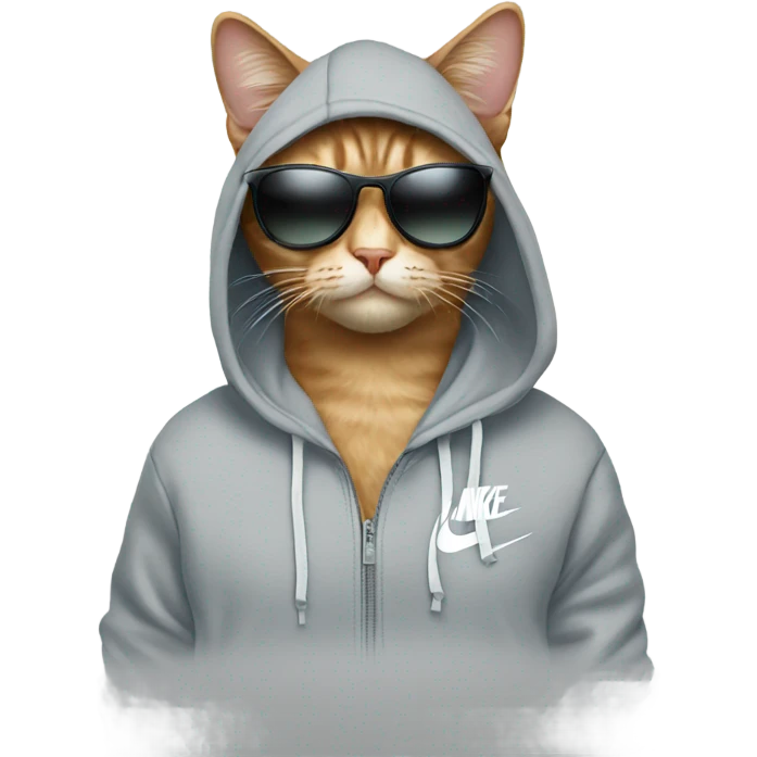 Cat Wearing A Nike Hoodie With Sunglasses  emoji