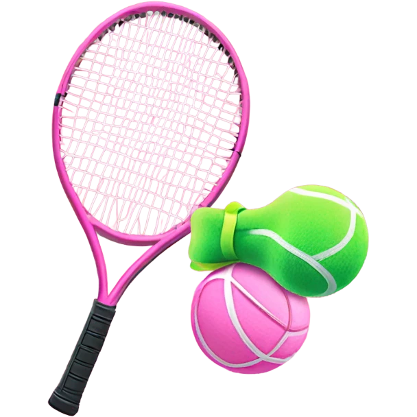 Pink ball pink gym ruban and pink tennis racket emoji