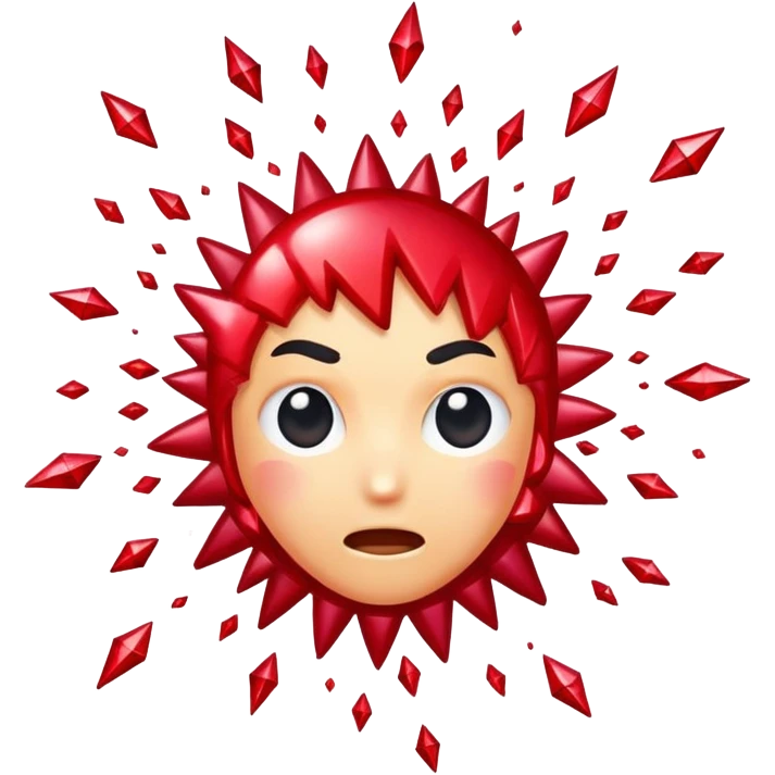 head exploding with rubies flying out emoji