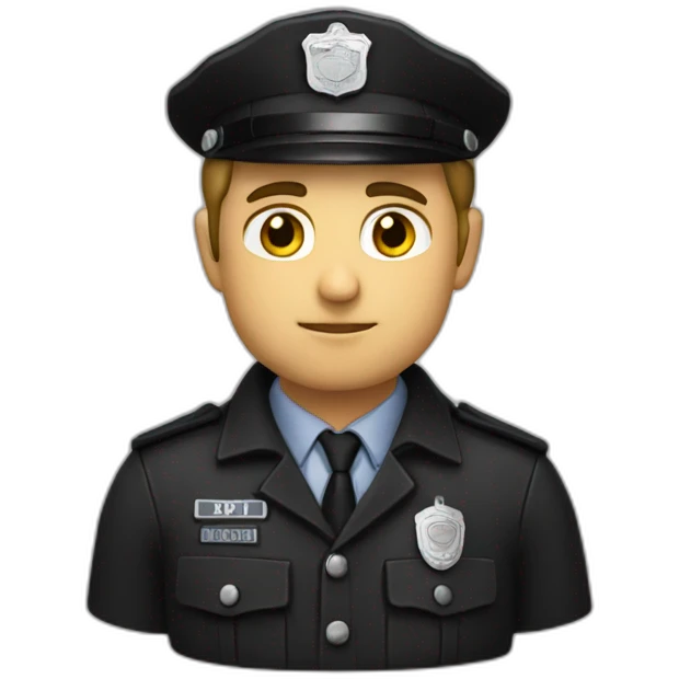policier noir emoji