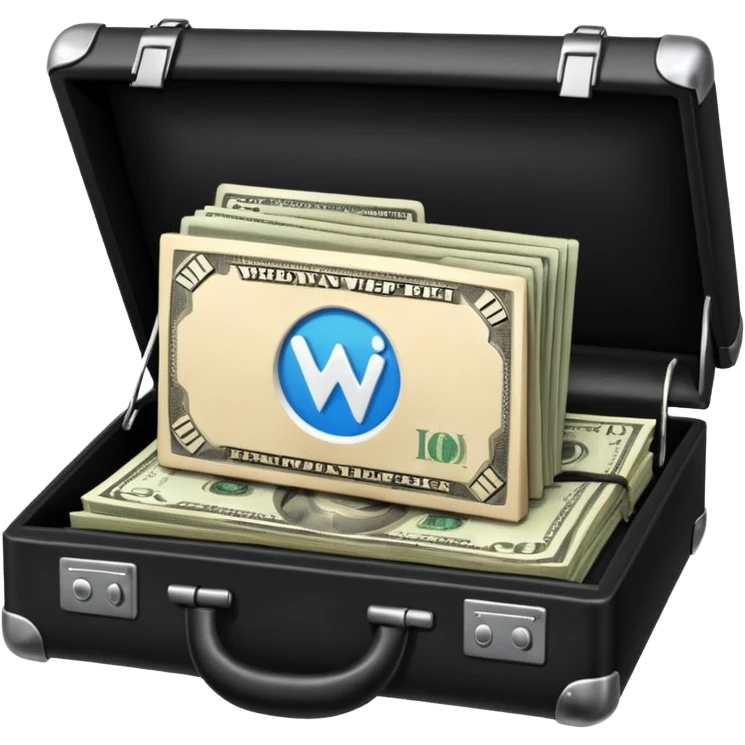 open wifi money bill filled briefcase emoji