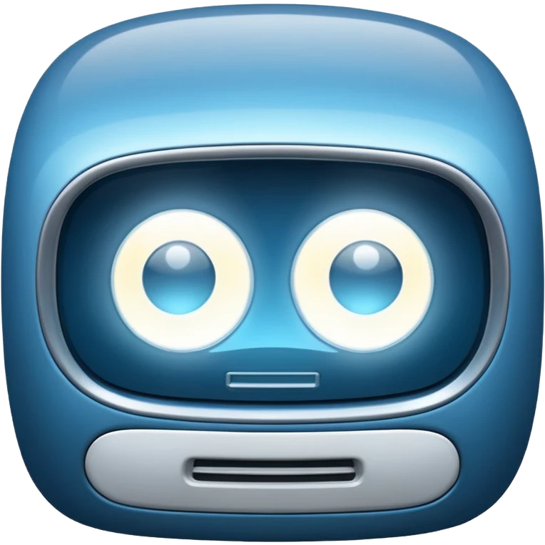 apple style emoji icon of a car headlight symbol in a rounded square with a soft glossy finish and subtle gradients, stylized front view semicircle with lines representing light beams, cool-toned blues and whites for lights, dark gray or black background, clean minimal emoji