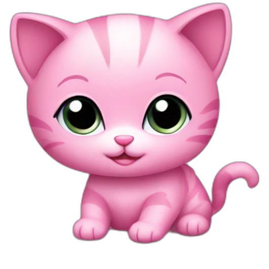 a pink kitten writing in a notebook emoji