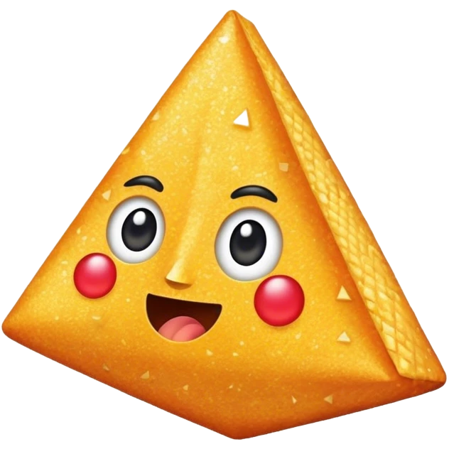 sparkly dorito with face emoji