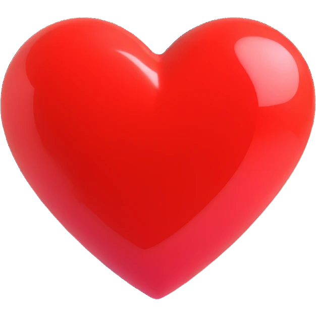 red heart, 3D style, shiny, no text emoji