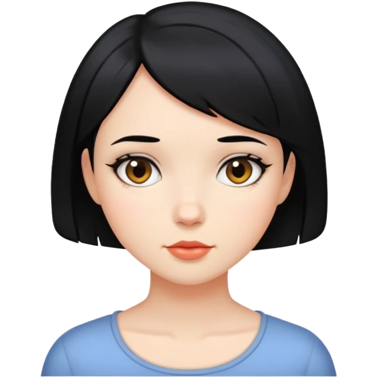 Short hair , black hair , girl , beautiful  emoji