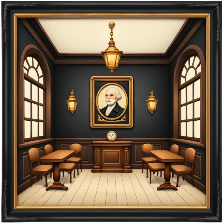 Vintage old antique academia aesthetic interior emoji