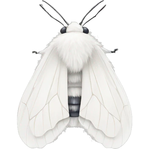 White fluffy moth emoji