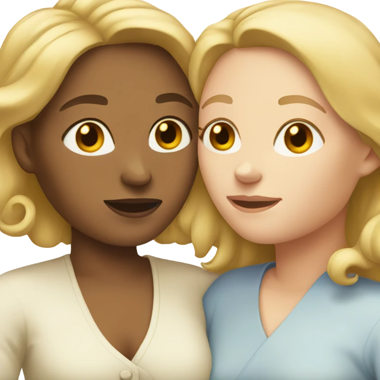 Two white women cuddling emoji