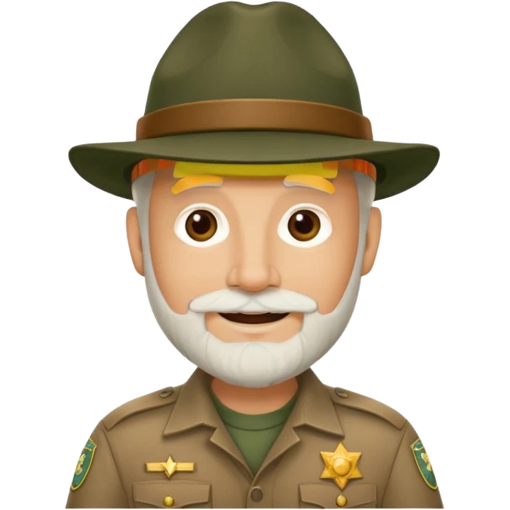 Male Park Ranger with white beard  emoji