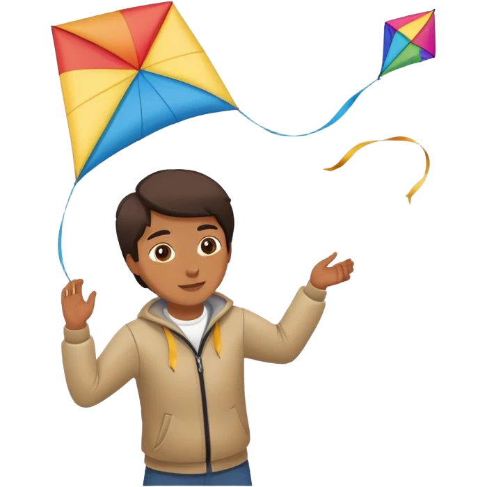 person flying a kite outdoors emoji