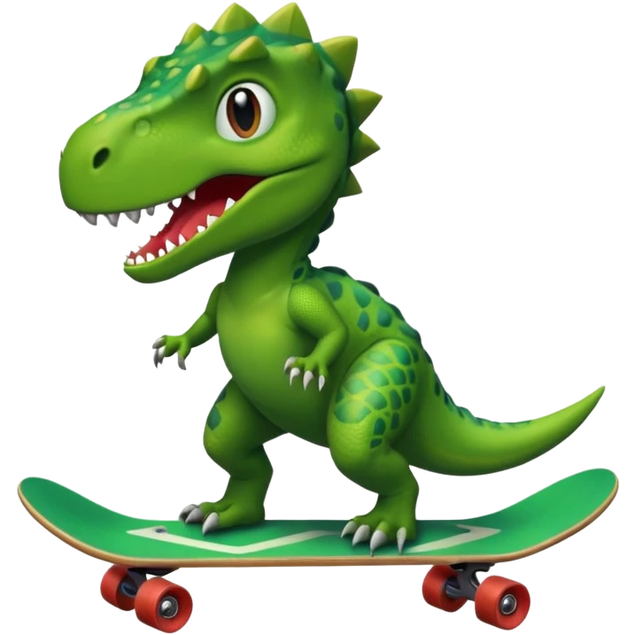 Dinosaur on a skateboard emoji