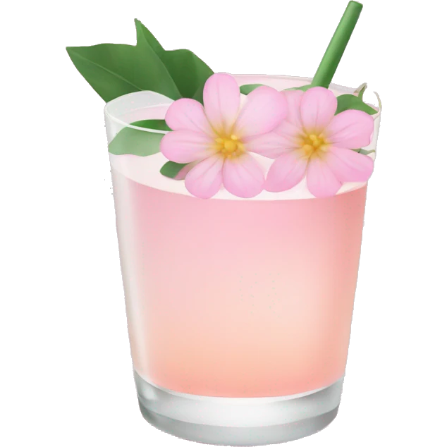 Cocktail with light pink flowers emoji