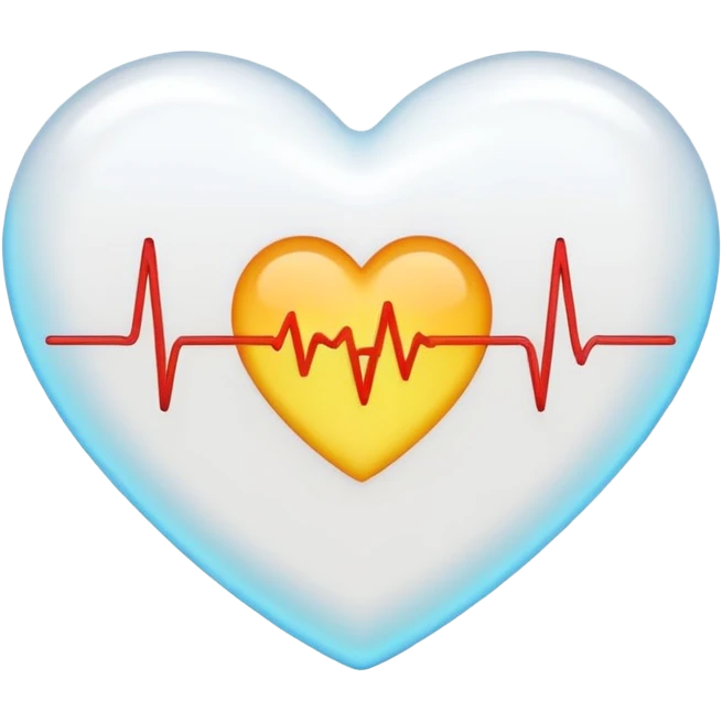 white heart with a pulse, simple and bold, Discord emoji style emoji