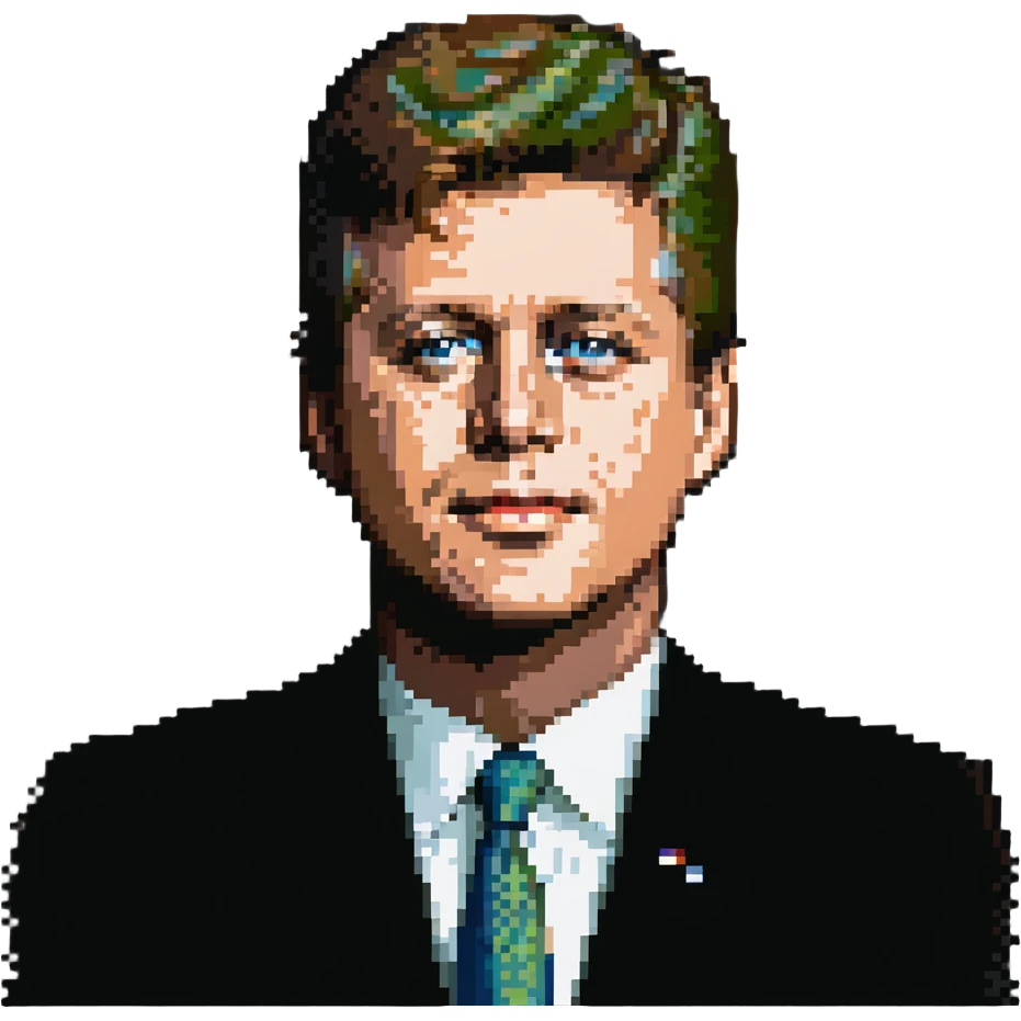 John F Kennedy presidential portrait, 35th US president emoji