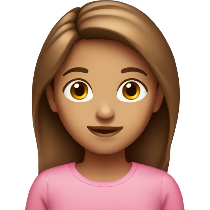brown hair girl that is a little tan wearing pink  emoji