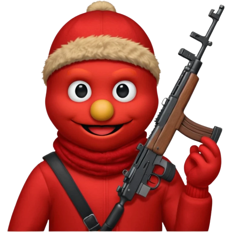 elmo with an AK47 and an black balaclava emoji