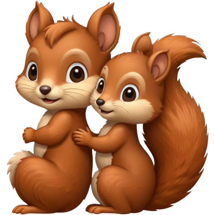 two squirrels cuddling emoji