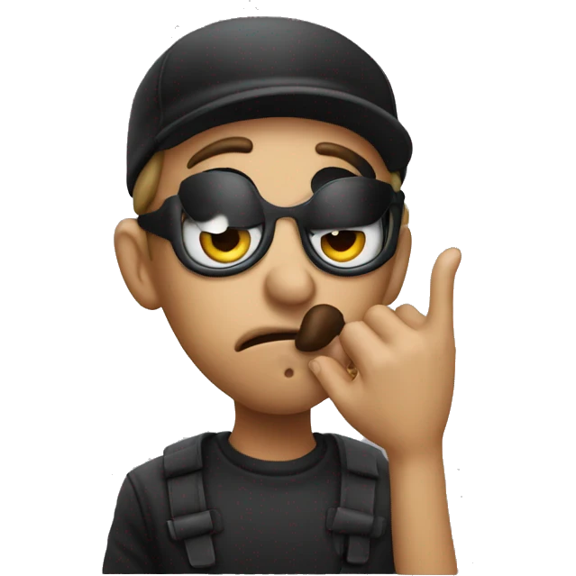 A robber blowing a kiss  emoji