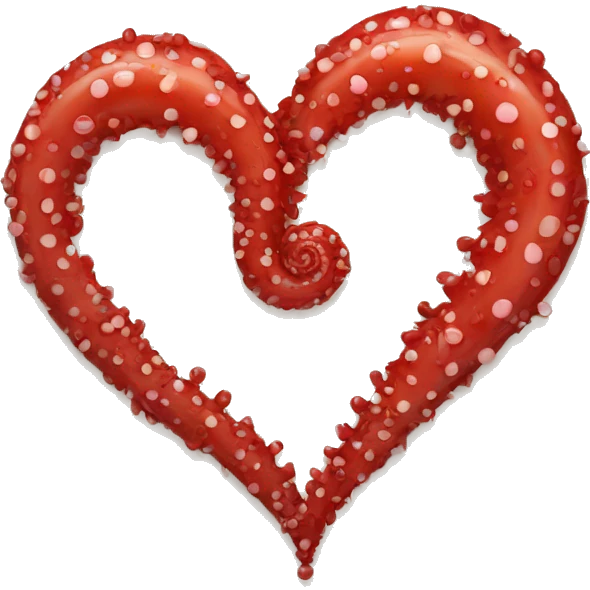 Love heart spirale made up of red spots  emoji
