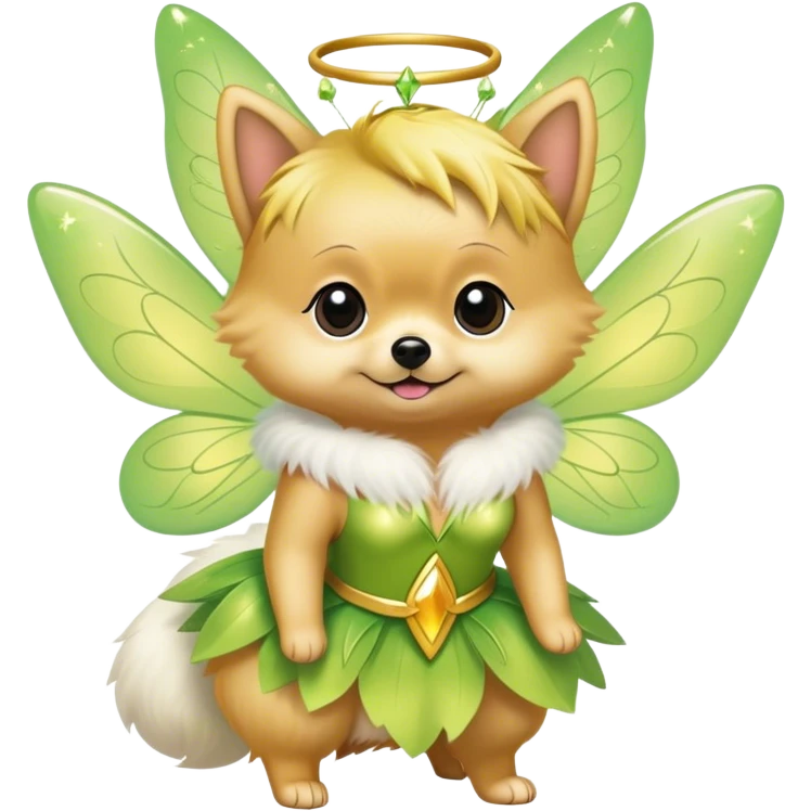 pomeranian dressed up as tinkerbell emoji