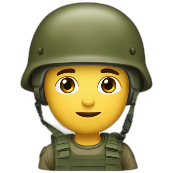 Un soldado bebe con un texto "GØES" en el casco emoji