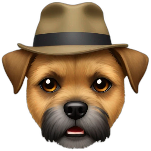 Border terrier with hat angry emoji