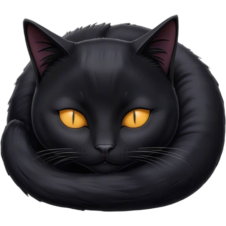 Black cat sleeping emoji