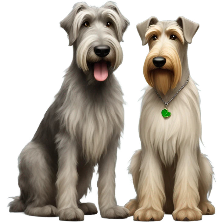 2 irish wolfhounds and a yorkie emoji